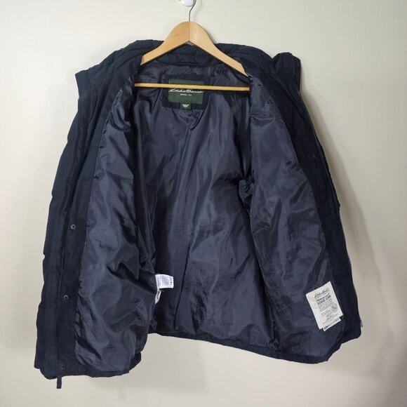 Eddie Bauer Mens Goose Down Puffer Jacket Sz L Black EB550 Fill Gorpcore - Picture 7 of 13
